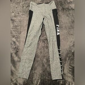 PINK by Victoria Secret S black leggings with mesh on bottom legs